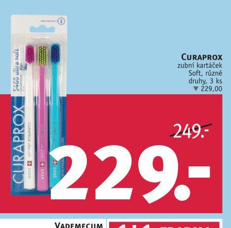 Curaprox zubní kartáček Soft, různé druhy, 3 ks