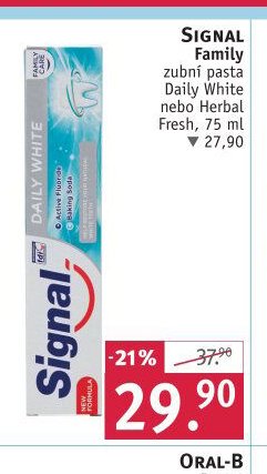 Signal Family zubní pasta Daily White nebo Herbal Fresh, 75 ml