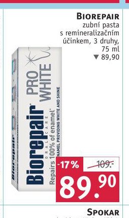 Biorepair zubní pasta s remineralizačním účinkem, 3 druhy, 75 ml