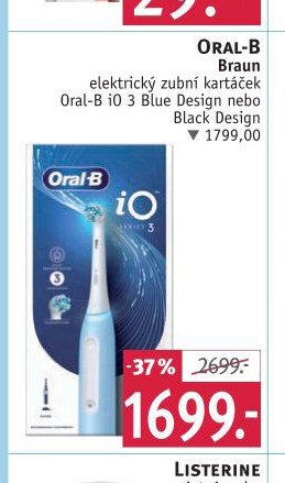 Oral-B Braun elektrický zubní kartáček Oral-B iO 3 Blue Design