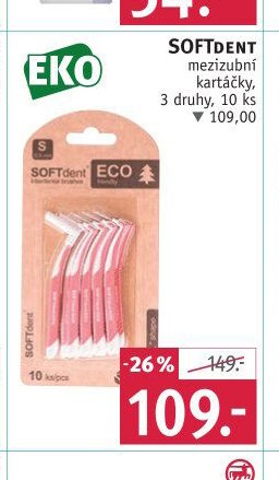 Softdent mezizubní kartáčky, 3 druhy, 10 ks