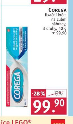 Corega fixační krém na zubní náhrady, 3 druhy, 40 g