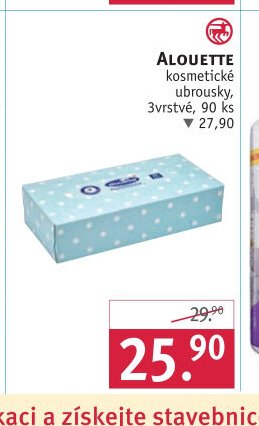 ALOUETTE kosmetické ubrousky, 3vrstvé, 90 ks
