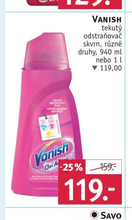 Vanish tekutý odstraňovač skvrn