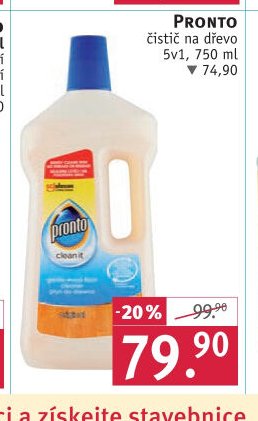 Pronto čistič na dřevo