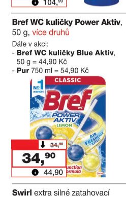 Bref WC kuličky Power Aktiv, 50 g