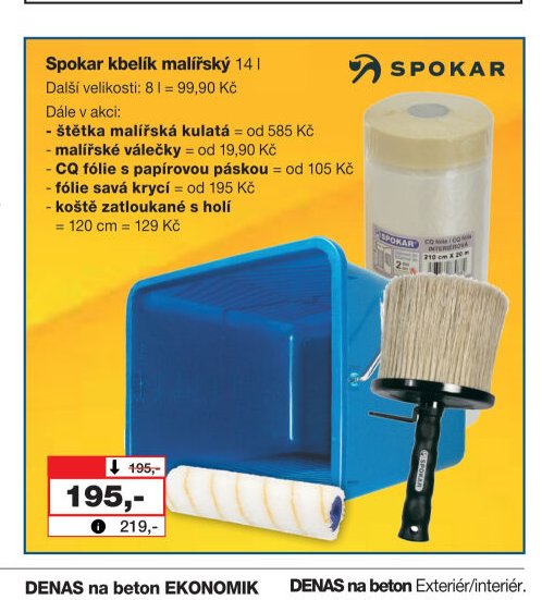 Spokar malířský váleček a štětka