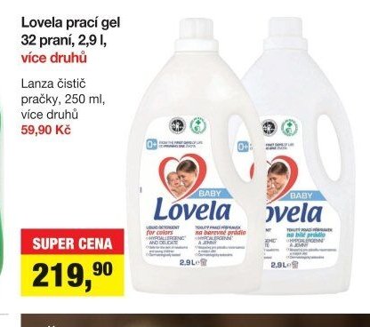 Lovela prací gel 32 praní, 2,9 l, více druhů