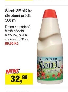 Škrob 3E bílý ke škrobení prádla, 500 ml