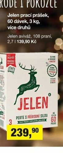 Jelen prací prášek, 60 dávek, 3 kg, více druhů