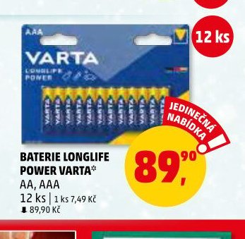 BATERIE LONGLIFE POWER VARTA AA, AAA 12 ks - Penny Market aktualniletaky.eu