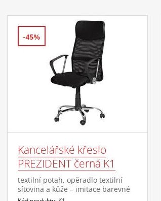 Kancelářské křeslo PREZIDENT černá K1