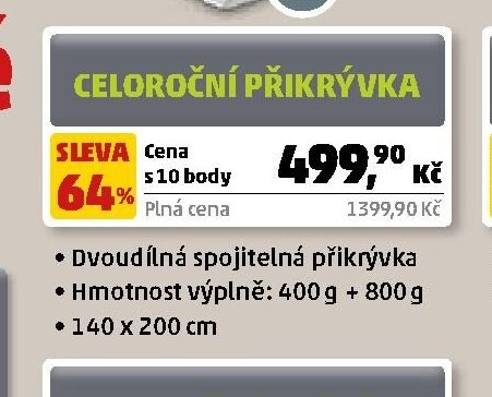 Celoroční přikrývka - Penny Market aktualniletaky.eu