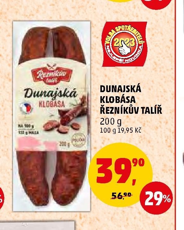 DUNAJSKÁ KLOBÁSA ŘEZNÍKŮV TALÍŘ 200 g - Penny Market aktualniletaky.eu