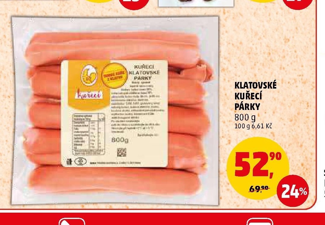 KLATOVSKÉ KUŘECÍ PÁRKY 800 g - Penny Market aktualniletaky.eu