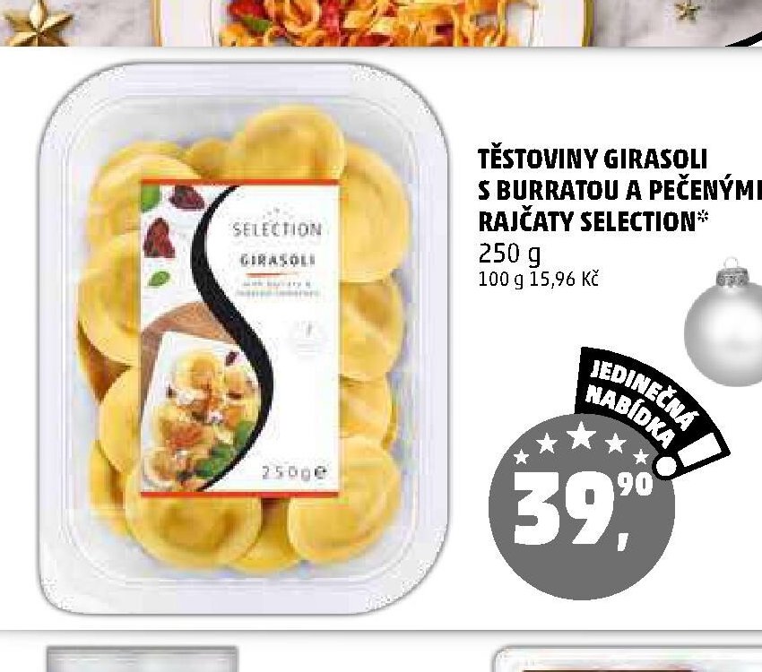 TĚSTOVINY GIRASOLI S BURRATOU A PEČENÝMI RAJČATY SELECTION - Penny Market aktualniletaky.eu