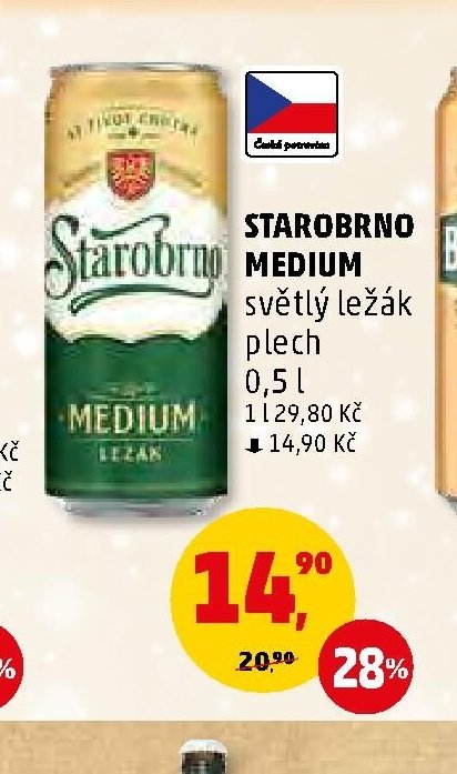 Starobrno Medium světlý ležák plech 0,5 l - Penny Market aktualniletaky.eu