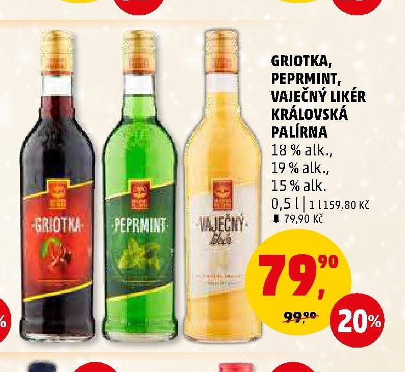 Griotka, Peprmint, Vaječný likér Královská palírna - Penny Market aktualniletaky.eu