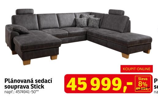 Plánovaná sedací souprava Stick