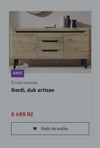 Široká komoda Nordi, dub artisan