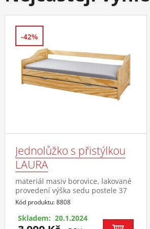 Jednolůžko s přistýlkou LAURA