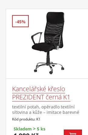 Kancelářské křeslo PREZIDENT černá K1