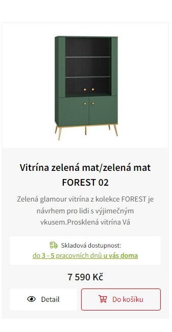 Vitrína zelená mat/zelená mat FOREST 02