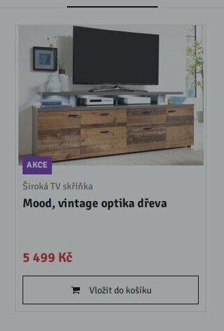 Široká TV skříňka Mood, vintage optika dřeva