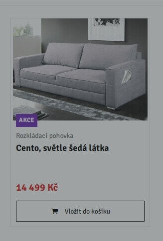 Rozkládací pohovka Cento, světle šedá látka