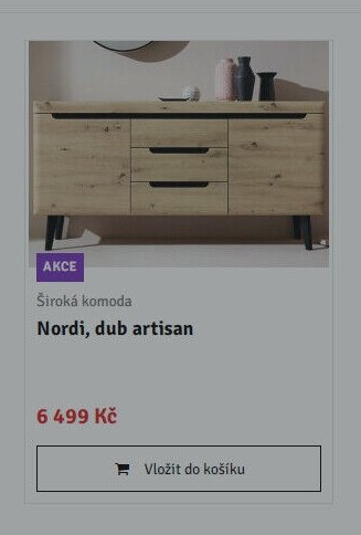 Široká komoda Nordi, dub artisan