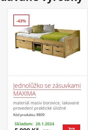 Jednolůžko se zásuvkami MAXIMA - IDEA nábytek aktualniletaky.eu