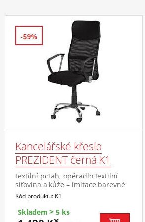 Kancelářské křeslo PRESIDENT černá K1