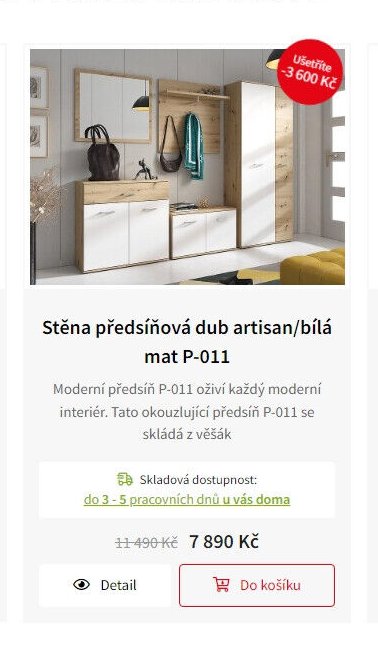 Stěna předsíňová dub artisan/bílá mat P-011 - Jamall aktualniletaky.eu