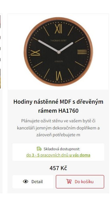 Hodiny nástěnné MDF s dřevěným rámem HA1760 - Jamall aktualniletaky.eu