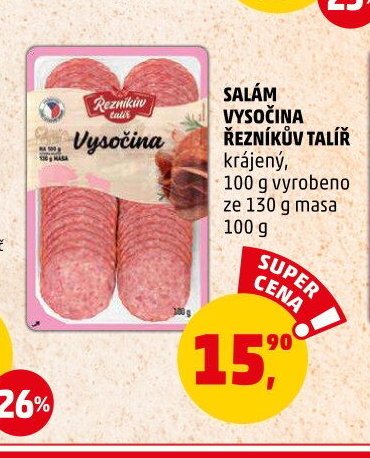SALÁM VYSOČINA ŘEZNÍKŮV TALÍŘ 100 g - Penny Market aktualniletaky.eu