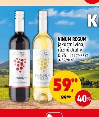 VINUM REGUM jakostní vína, různé druhy - Penny Market aktualniletaky.eu