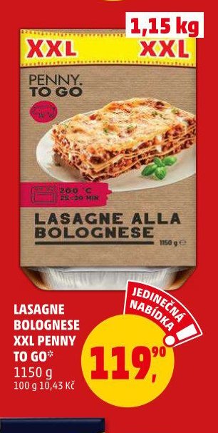 LASAGNE BOLOGNESE XXL PENNY TO GO - Penny Market aktualniletaky.eu