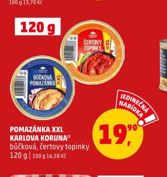 POMAZÁNKA XXL KARLOVA KORUNA 120 g - Penny Market aktualniletaky.eu