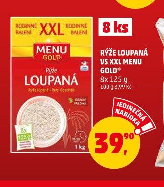 RÝŽE LOUPANÁ VS XXL MENU GOLD 8x 125 g - Penny Market aktualniletaky.eu