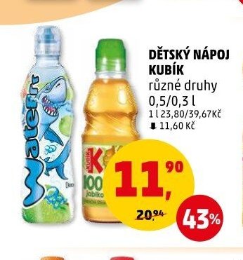 Dětský nápoj Kubík různé druhy - Penny Market aktualniletaky.eu