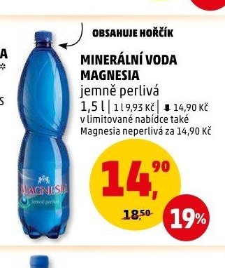 Minerální voda Magnesia jemně perlivá - Penny Market aktualniletaky.eu