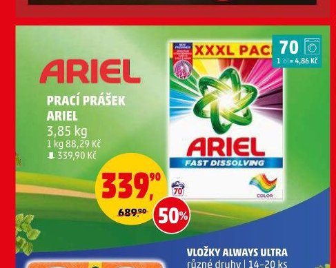 Prací prášek Ariel - Penny Market aktualniletaky.eu