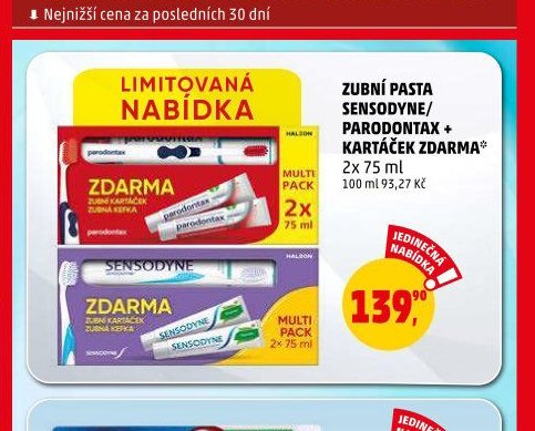Zubní pasta Sensodyne/Parodontax + kartáček - Penny Market aktualniletaky.eu