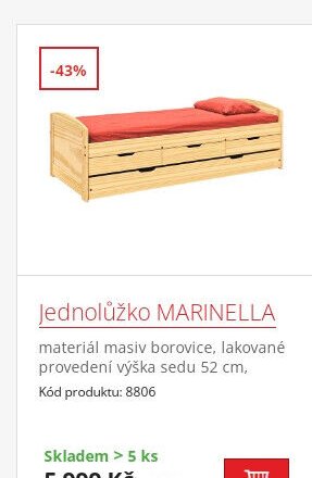 Jednolůžko MARINELLA - IDEA nábytek aktualniletaky.eu