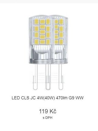 LED CLS JC 4W(40W) 470lm G9 WW