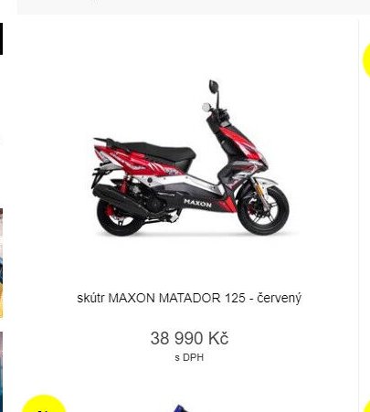 Skútr Maxon Matador 125 - červený