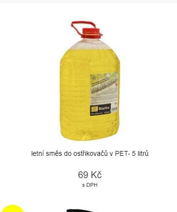 letní směs do ostřikovačů v PET- 5 litrů