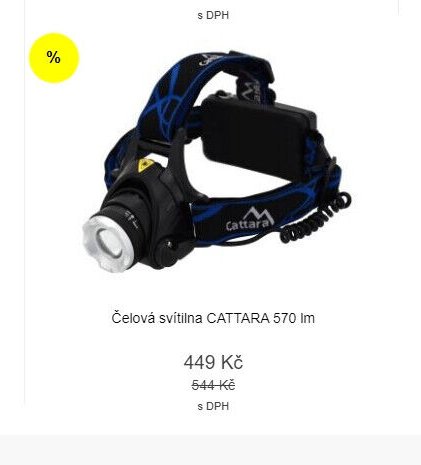 Čelová svítilna CATTARA 570 lm
