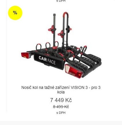 Nosič kol na tažné zařízení VISION 3 - pro 3 kola