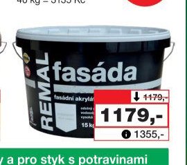 REMAL Fasáda moderní bílý akrylátový fasádní nátěr, 15 kg - Barvy a laky drogerie aktualniletaky.eu
